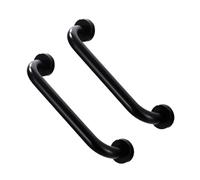 TOYZFRIENDY 2pcs Non-Slip Bathroom Grab Bars Black Space Aluminum Safety Handrails for Shower Bathtub Elderly Support and Towel Holder Anti-Corrosion