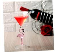 TOYZFRIENDY 2Pcs Pink Frosted Flamingo Wine Glasses Stylish Cocktail Glasses for Parties Weddings Multi-Function Red Wine Goblets for Home and