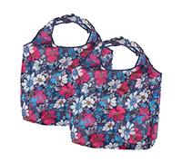 TOYZFRIENDY 2pcs Reusable Washable Shopping Bag Large Capacity Foldable Tote with Sturdy Handles for Grocery Food and Daily Storage Carry Bags