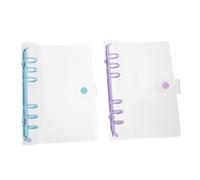 TOYZFRIENDY 2pcs Rings Binder Notebook Shell Transparent Scrapbook Cover Office Supplies PVC Loose-Leaf Folder with Purple and Blue for Handbooks and Notepads