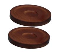 TOYZFRIENDY 2Pcs Rotary Round Wood Coasters with Anti-slip Base Protective Coaster for Whiskey Glasses Bar Drink Mats Elegant Smooth Finish