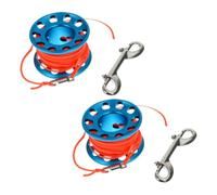 TOYZFRIENDY 2pcs Scuba Diving Reel with Tangle Design Aluminum Finger Spool Line with Hook and Snap Clip Multi Scenario Underwater Spool for Diving Snorkeling Ocean Research