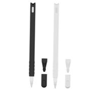 TOYZFRIENDY 2Pcs Silicone Pencil Case Cat Head Design Compatible with Apple Pencil Black White Protective Silica Gel Cover for Stylus Pen Tablet