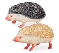 TOYZFRIENDY 2Pcs Simulation Hedgehog Figurines with Walking Design Realistic Animal Miniatures for Garden Lawn Home Office Micro Landscape Decor Plastic Ornaments