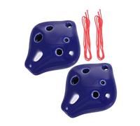 TOYZFRIENDY 2pcs Small Ceramic Ocarina Instrument in C Key with Lanyard Lightweight and Musical Wind Instruments for Beginners and Outdoor Activities