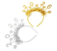 TOYZFRIENDY 2pcs Sparkly Year Hairbands with Glitter Stars Festive Sequin Headbands for Party Celebrations Silver and Gold Stylish Hair Accessories for Year Eve Events