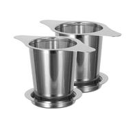 TOYZFRIENDY 2pcs Stainless Steel Tea Infuser Filter with Fine Mesh Strainer and Dual Handles Heat Resistant Brewing Basket for Loose Leaf Tea and Secure Grip for Home and Office Use