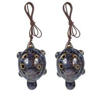 TOYZFRIENDY 2pcs Turtle Shaped Ceramic Ocarinas Six-hole Musical Wind Instruments and Beginners Easy to Play with Pure and Soothing Sound for Impromptu Performances