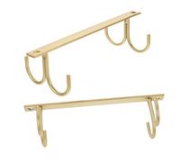 TOYZFRIENDY 2pcs Under Cabinet Coffee Cup Hooks Iron Mug Holder Kitchen Storage Rack for Mugs Hanging Organizer Space Saving Cup Holder for Kitchen Shelves and Cupboards