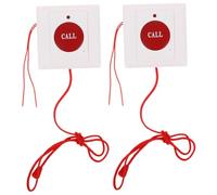 TOYZFRIENDY 2pcs Wall Mount Emergency Call Button for Elderly with Anti-accidental Switch Reliable Patient Alert System for Seniors Multiple Installation for Enhanced Safety and Caregiver