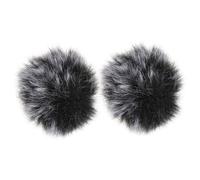 TOYZFRIENDY 2Pcs Windproof Microphone Covers Noise-reducing Plush Mic Protection for Lavalier Mic Easy to Install Replacement for Broken Worn Out Covers Black and Grey