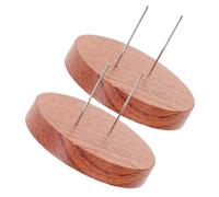 TOYZFRIENDY 2pcs Wooden Doll Display Stands with Needle Support for Felting Dolls Crochet Storage Rack Stable Felt Holder Base Thick Brazilian Rosewood for Figurines and Accessories
