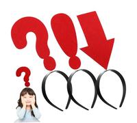 TOYZFRIENDY 3 Pcs Creative Red Symbol Headbands Funny Hair Hoops with Arrow Question Mark for Halloween Carnival Parties and Costume Accessories