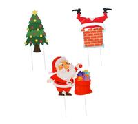 TOYZFRIENDY 3 Pieces Christmas Garden Stakes Yard Signs Outdoor Lawn Decorations Hollow Board Garden Ornaments for Outdoor Xmas Display Random Style Random Color