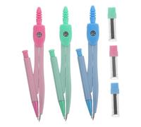 TOYZFRIENDY 3 Sets Portable Metal Math Compasses Circle Drawing Tools for Students Artists Designers Precise Hard Tip Drawing Instruments for School Office and Home Use in Blue Pink Green