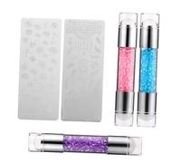 TOYZFRIENDY 3 Sets Silicone Stamp for Nail Art Double-end Tool Kit Includes Nail Stamper and Manicure Stamper for Diy