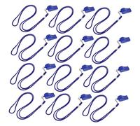 TOYZFRIENDY 36pcs Blue Plastic Survival Whistles with Lanyard for Emergency Hiking Outdoor Sports Referees Coaches Loud Sound Safety Signal