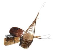 TOYZFRIENDY 3pcs Bamboo Hanging Planters Handmade Woven Orchid Baskets Wall-mounted Plant Holders for Indoor Outdoor Garden Balcony Decor Rustic Thai Style