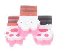 TOYZFRIENDY 3pcs Cat Claw Shaped Kitchen Cleaning Sponges Non-Woven Cloth Reusable Lightweight Sponge Set for Dishwashing and Household Use Random Color