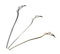 TOYZFRIENDY 3pcs Chinese Dragon Hair Sticks Alloy Hair Bun Holder Traditional Hairpin for Women Elegant Vintage Style in Gold Silver Black