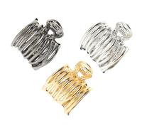 TOYZFRIENDY 3pcs Claw Clip Set for High Ponytail Holders Gold Silver Black Non-slip Hair Accessories for Women and Girls for Long Hair Styling