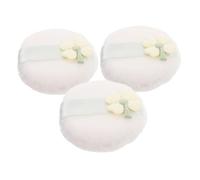 TOYZFRIENDY 3pcs Fluffy Makeup Powder Puff Soft Washable Reusable Four Leaf Shamrock Design Loose Powder Applicator Cosmetic Face Puff for Foundation and Setting