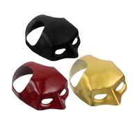 TOYZFRIENDY 3PCS for Small Pets, Whimsical Half Cat Masquerade Masks in Black, Red, and Gold, Festival Costume Accessory for Halloween, Carnival, and Party Dress Up