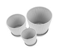 TOYZFRIENDY 3pcs Garden Plant Pots with Drainage and Saucer Lightweight Plastic Succulent Planter Containers for Balcony Patio Indoor Use