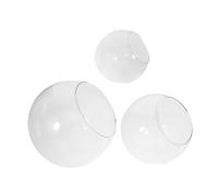 TOYZFRIENDY 3pcs Glass Air Plant Terrarium Vases Transparent Decorative Moss Containers with Oblique Mouth Bottles for Living Office Bedroom Wedding Table Accents