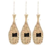 TOYZFRIENDY 3pcs Handmade Woven Bird Nests Reed Grass, Hanging Decorative Bird Houses for Outdoor Garden and Indoor Scene Decorations