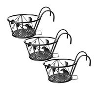 TOYZFRIENDY 3pcs Iron Railing Plant Holder Hanging Flower Rack for Balcony and Indoor Use Space Saving Decorative Shelf with No Drill Installation Outdoor Ready Planter Brackets for Patio and