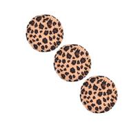 TOYZFRIENDY 3pcs Leopard Print Round Powder Puff Soft Plush Large Cosmetic Pads for Natural Makeup Application Portable Facial Makeup Tool Random Color