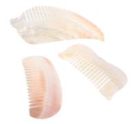 TOYZFRIENDY 3pcs Natural Shell Hair Comb Fine Tooth Detangler Pocket Brush for Women and Handmade Organic Seashells for Wet Dry Hair Small Travel Accessory Unique