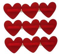 TOYZFRIENDY 3Pcs Red Heart Hair Barrettes Compact Side Clamps for Women Durable Matte Hair Clips for Parties Weddings Daily Wear Portable