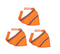 TOYZFRIENDY 3pcs Reflective Dog Bandana High Visibility Night Safety Scarf Orange Triangle Bibs Lightweight Comfortable Pet Scarfs for Small Dogs Walking