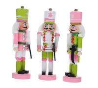 TOYZFRIENDY 3pcs Wooden Nutcracker Ornaments Set Handcrafted Intricate Christmas Figures for Tree Mantel Table Centerpiece Festive Holiday Decorations