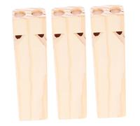 TOYZFRIENDY 3pcs Wooden Train Whistle DIY Musical for Educational Orff Music Instrument with Design Creative Painting for Role Play Party Favors and Carnival Prizes