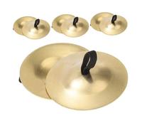 TOYZFRIENDY 4 Pair Mini Brass Finger Cymbals for Belly Dance Compact Hand Percussion Instruments for Adults and Travel-friendly Beginner Musical Accessories for Party Performances