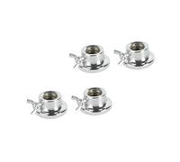 TOYZFRIENDY 4 Pcs Double Barbell Collar Dumbbell Nut Anti-slip Hex Screw Clamp for Standard Weightlifting Bars Iron Plating Noise-reducing Gasket Silver Gym Equipment for Home and Fitness