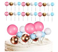 TOYZFRIENDY 40 Pcs Balloon Shape Foam Cake Toppers Multi-color Decorative Picks for Cupcakes and Desserts Easy to Use Birthday Party Favor Cake Decoration
