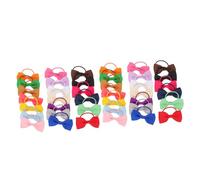 TOYZFRIENDY 40pcs Puppy Bowknot Hair Bows with Rubber Bands Colorful Lightweight Dog Hair Accessories for Small Breeds Like Yorkie Maltese Poodle and Comfortable Grooming Clips for Special