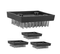 TOYZFRIENDY 4pcs Bbq Cleaning Brush Outdoor Grill Portable Barbecue Cleaner Wire Grill Brush Stainless Steel Black