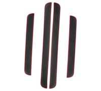 TOYZFRIENDY 4pcs Car Door Sill Protector Strips Wide PVC Threshold Guards with Adhesive Scratch-resistant Edge Guards for Vehicle Door Entry Protection Black with Red Trim