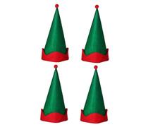 TOYZFRIENDY 4pcs Christmas Elf Pointed Hats Green Party Head Accessories Lightweight Comfortable Holiday Festival Caps for Adults and Women