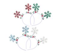 TOYZFRIENDY 4pcs Glitter Snowflake Headbands Christmas Party Accessories Winter Holiday Head Boppers for Xmas Year Family Gatherings Office Events