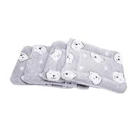 TOYZFRIENDY 4pcs Guinea Pig Blanket Cage Liners Soft Wool Warm Sleep Mats Small Pet Bedding Pads Gray Bear Head Pattern s Size for Hamsters and Small Animals