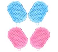 TOYZFRIENDY 4pcs Handheld Meridian Massage Brushes Double-Sided Glove-Style Palm Combs for Scalp Body Nails Pet Fur Cleaning Portable Pocket Brushes for Women Men