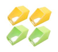 TOYZFRIENDY 4pcs Hanging Pigeon Feeder with Lid, Multi-function Bird Food Container and Feed Dispenser, Cage Hanging Feeding Basin for Pigeons, Green and Yellow Set for Outdoor and Indoor Use