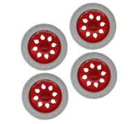 TOYZFRIENDY 4Pcs Heavy Duty Replacement Wheels for Shopping Trolleys and Carts Front Casters for Wheelchairs and Luggage Easy to Install Red Trolley Spare Wheels