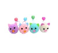 TOYZFRIENDY 4pcs Interactive Plush Cat Toys Bell Cute Mouse Pet Chew Toys Kitten Playthings Indoor Entertainment